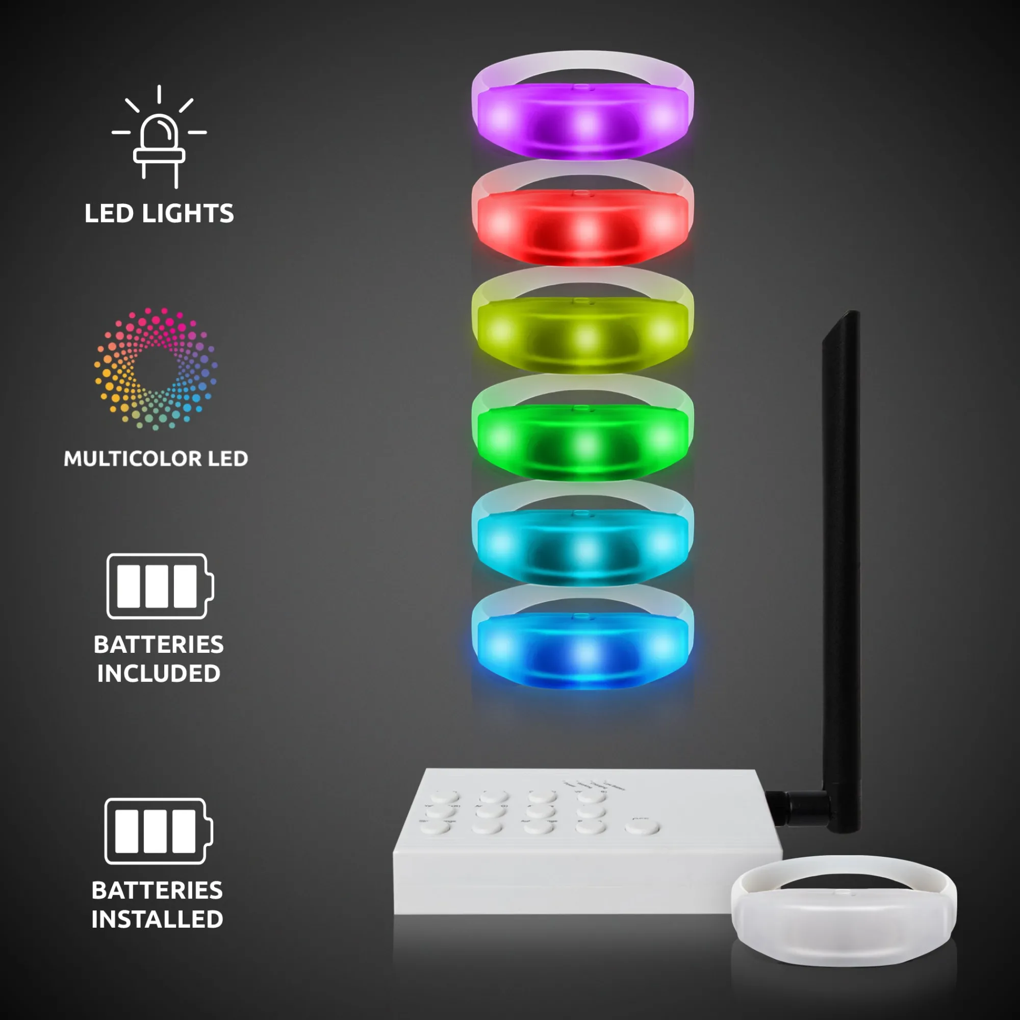 Clearance Windy City Novelties RF LED Concert Bracelets Kit for 20
