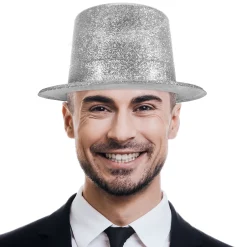 Best Windy City Novelties Silver Glitter Top Hat