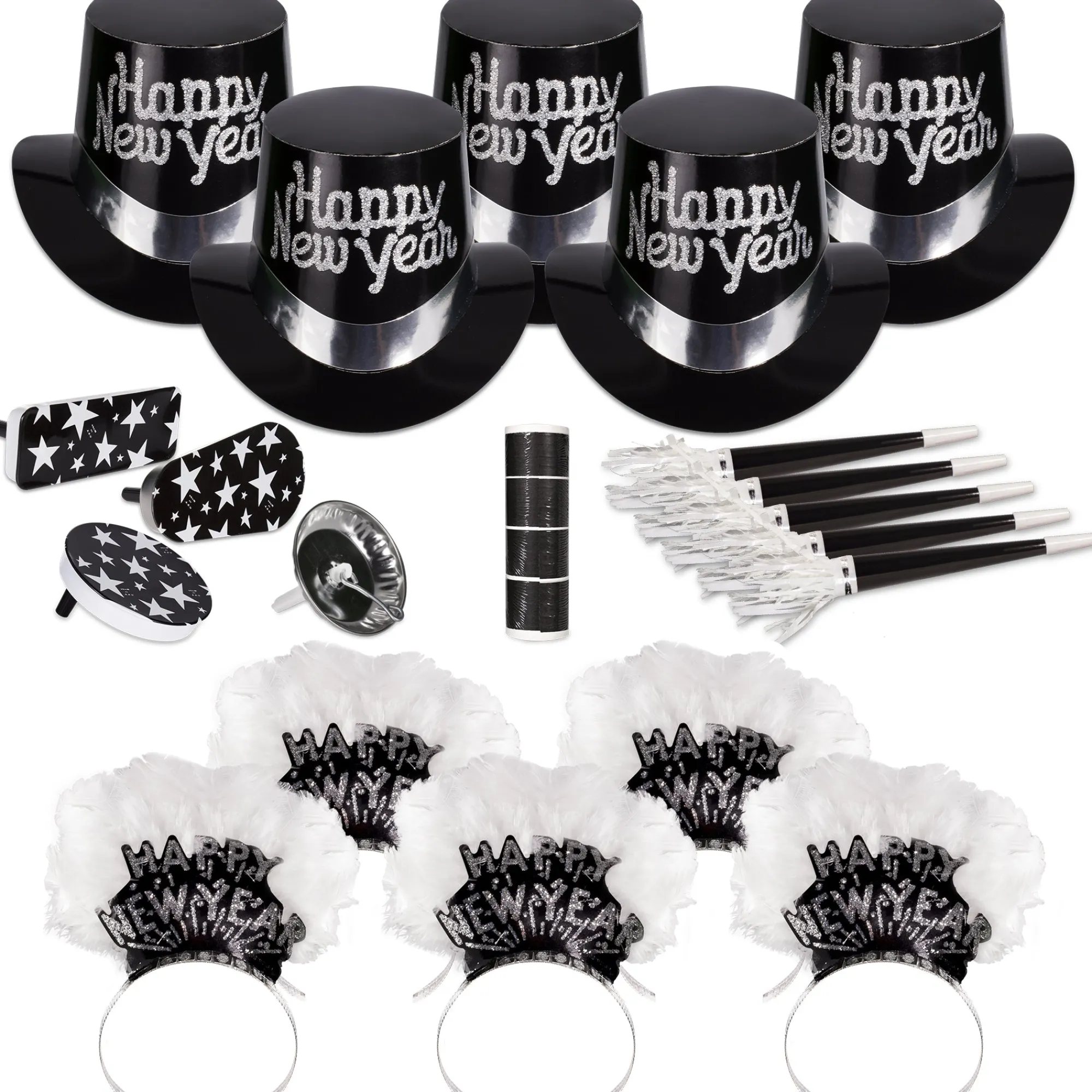 Sale Windy City Novelties Silver Grand New Year Party Kit For 50