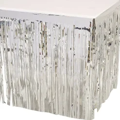 Windy City Novelties Silver Metallic Fringed Table Skirt
