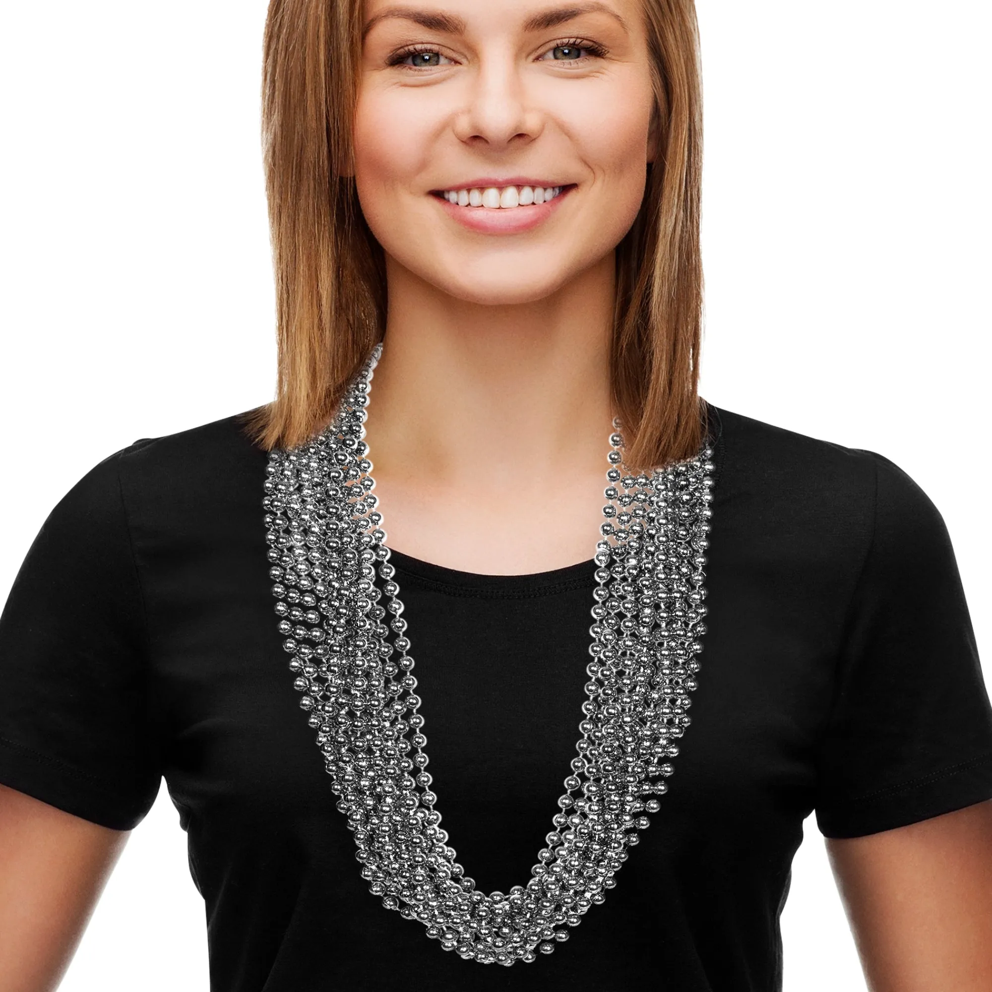 Sale Windy City Novelties Silver 7mm Bead 33" Necklaces