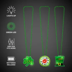 Clearance Windy City Novelties St. Patrick's Day LED Pendant Bead Necklaces Retail Display