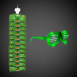 Best Windy City Novelties St. Patrick's Day LED Sunglasses Retail Hanging Display