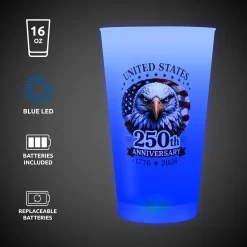 New Windy City Novelties 250th Anniversary Blue LED 16 oz. Cup