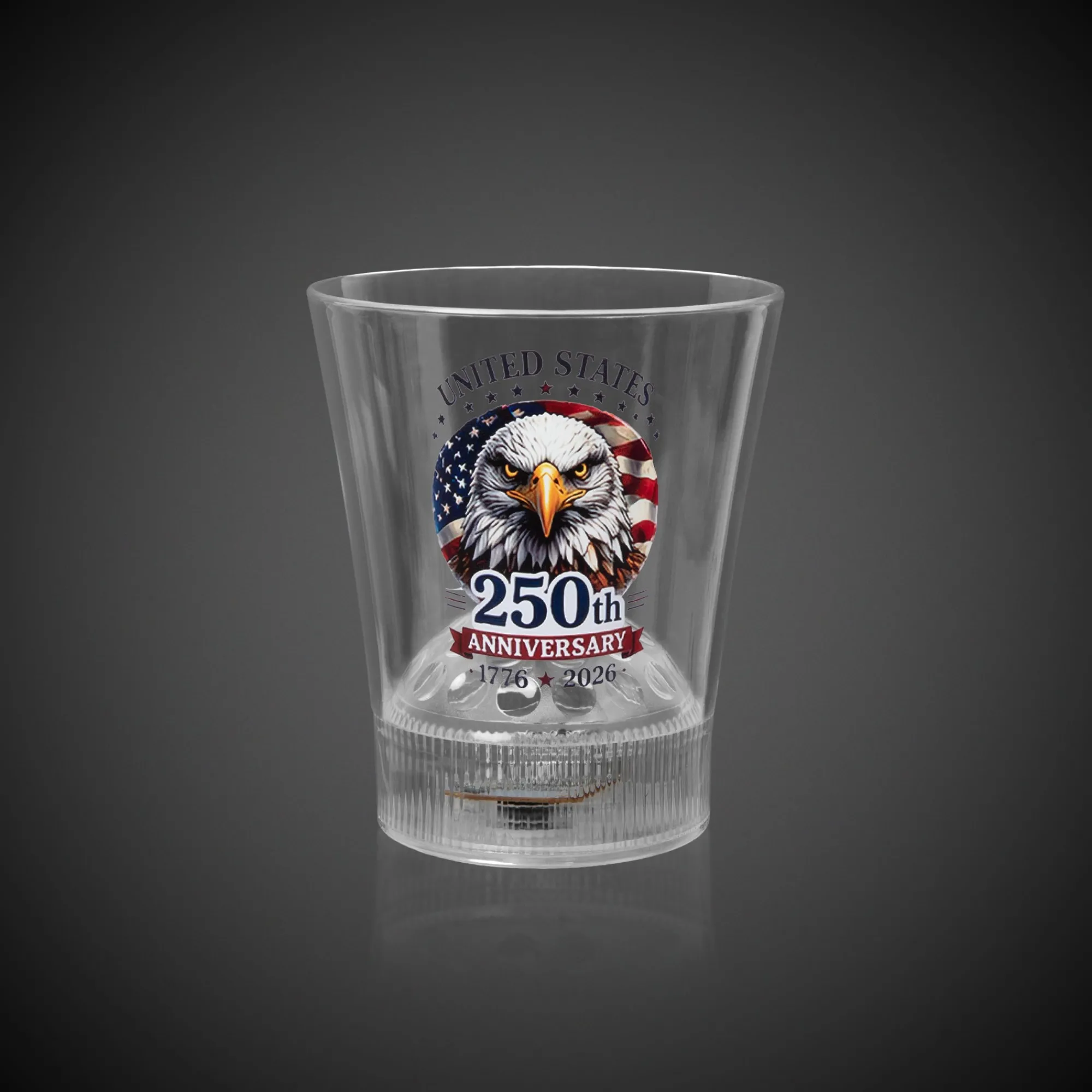 Best Windy City Novelties 250th Anniversary LED Disco Ball 8 oz. Rocks Glass