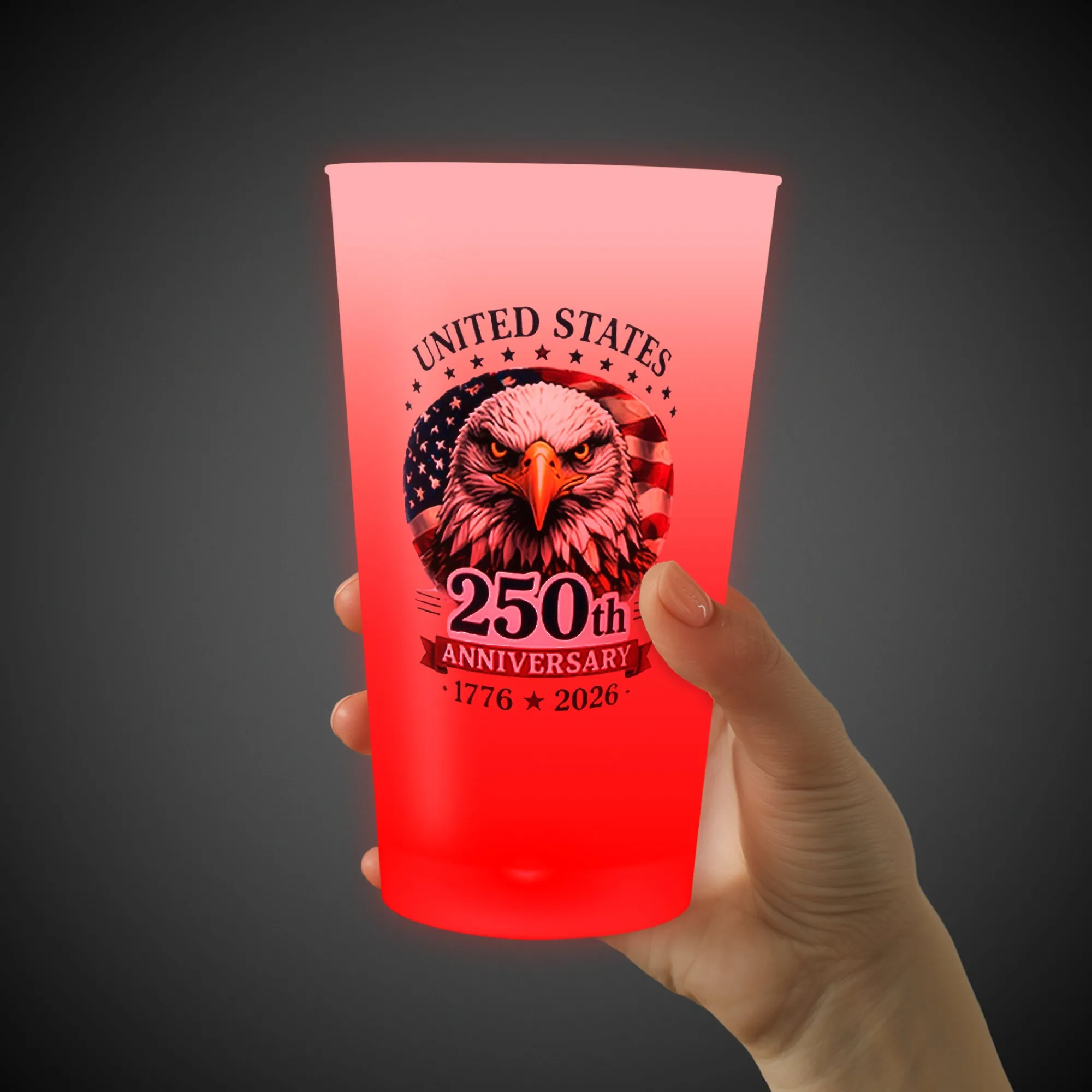 Clearance Windy City Novelties 250th Anniversary Red LED 16 oz. Cup