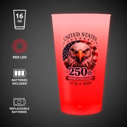 Clearance Windy City Novelties 250th Anniversary Red LED 16 oz. Cup