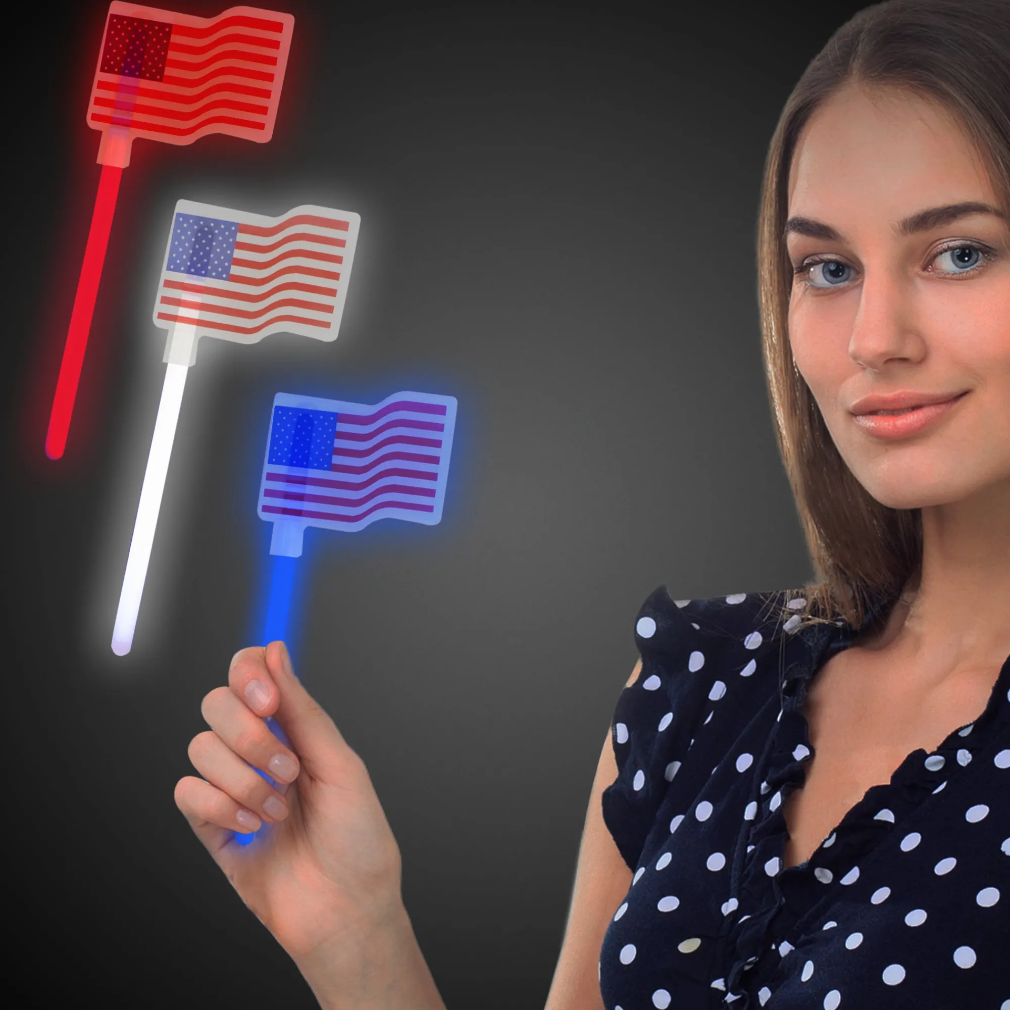 Online Windy City Novelties USA Flag Glow Wands