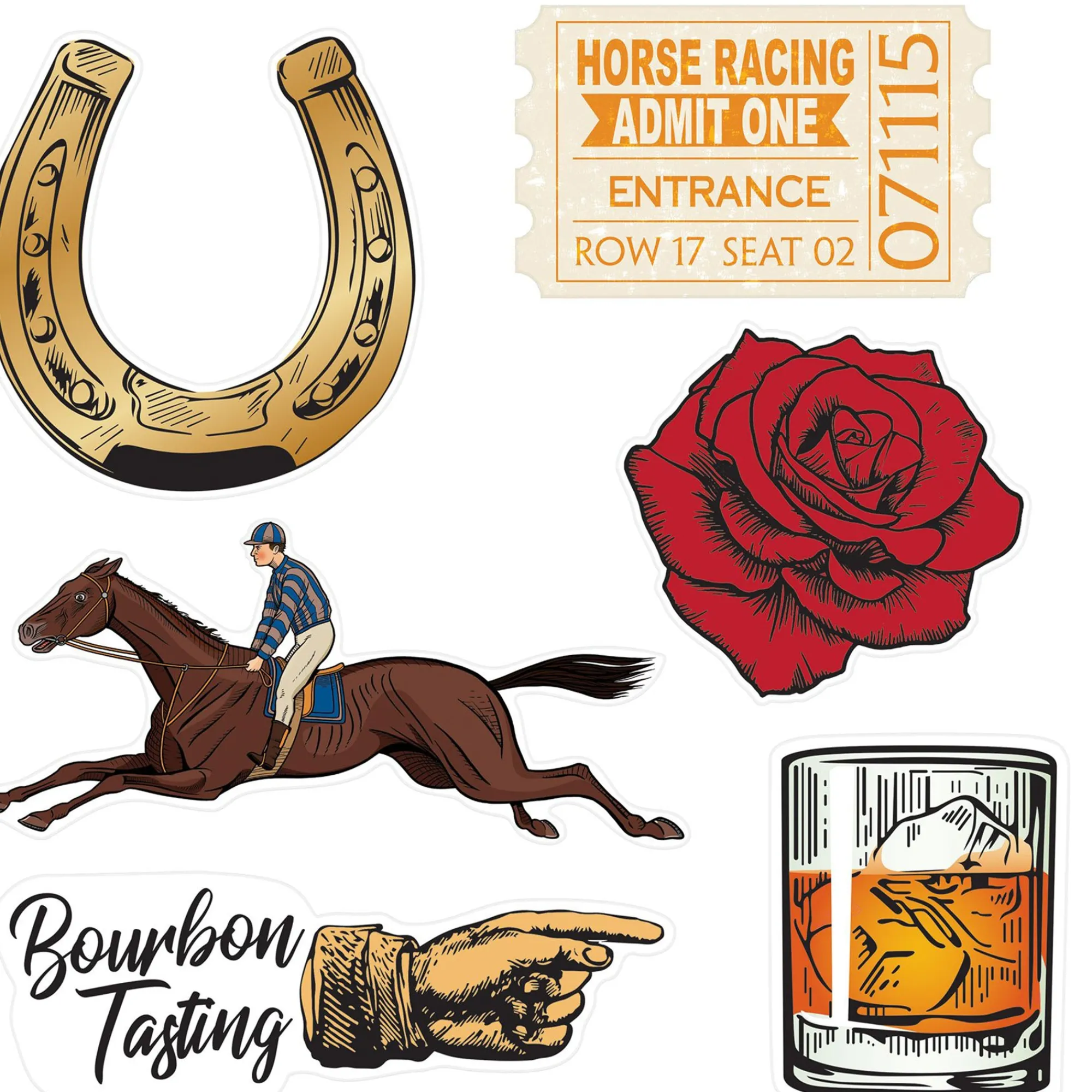 New Windy City Novelties Vintage Horse Racing Mini Cutouts