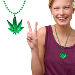 Outlet Windy City Novelties Weed Leaf 33" Bead Necklaces