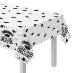 Discount Windy City Novelties White & Black Graduation Table Cover