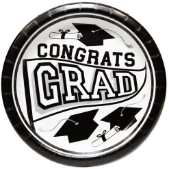 Clearance Windy City Novelties White Congrats Grad 8 1/2" Plates