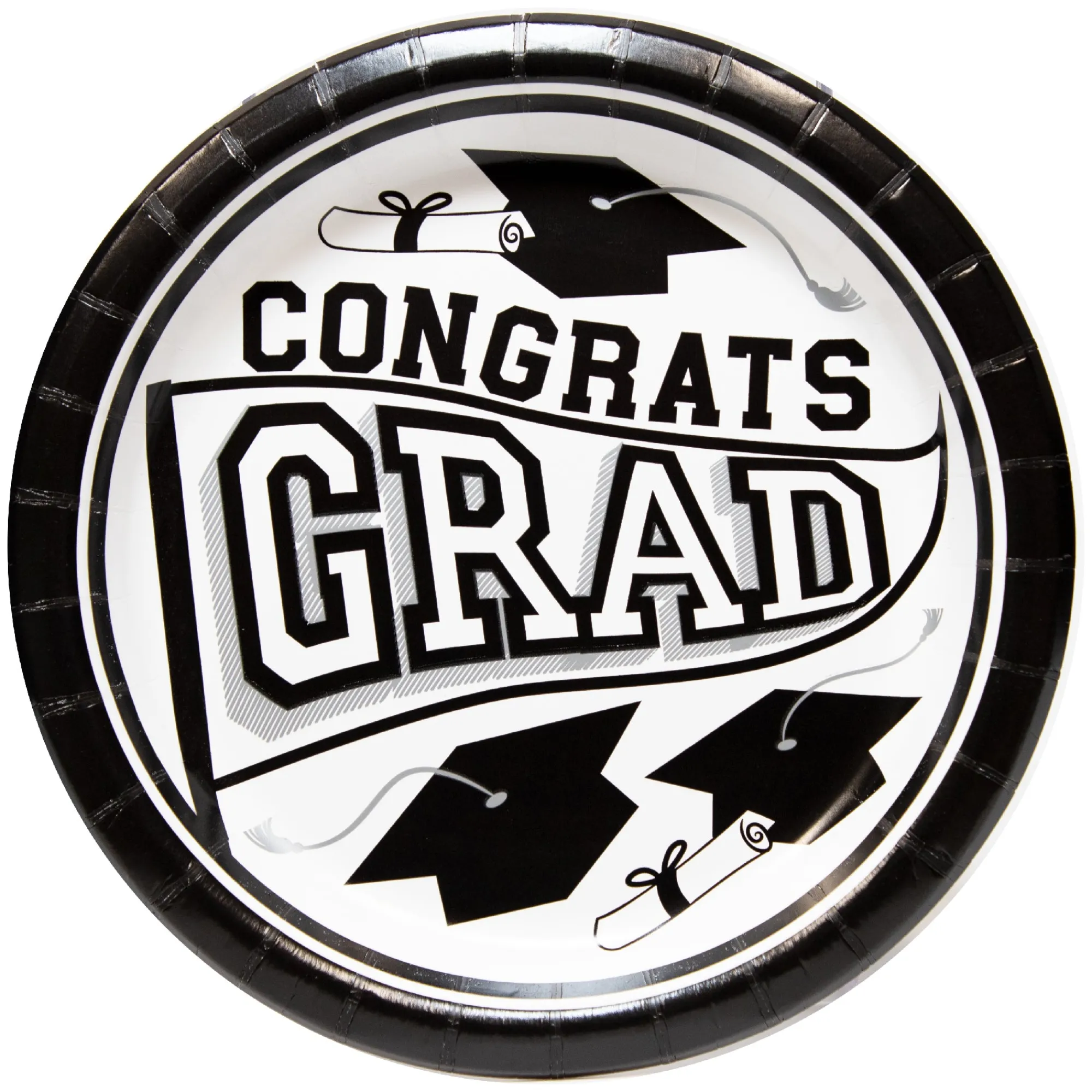 Clearance Windy City Novelties White Congrats Grad 8 1/2" Plates