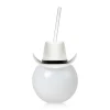 Outlet Windy City Novelties White Cowboy Hat 20 oz. Ball Cup with Straw