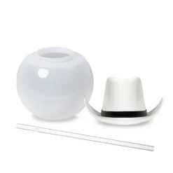 Outlet Windy City Novelties White Cowboy Hat 20 oz. Ball Cup with Straw