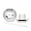 Discount Windy City Novelties White Cowboy Hat Silver Disco Ball Cup with Straw