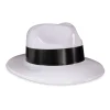 Sale Windy City Novelties White Fedora Hats with Black Trim