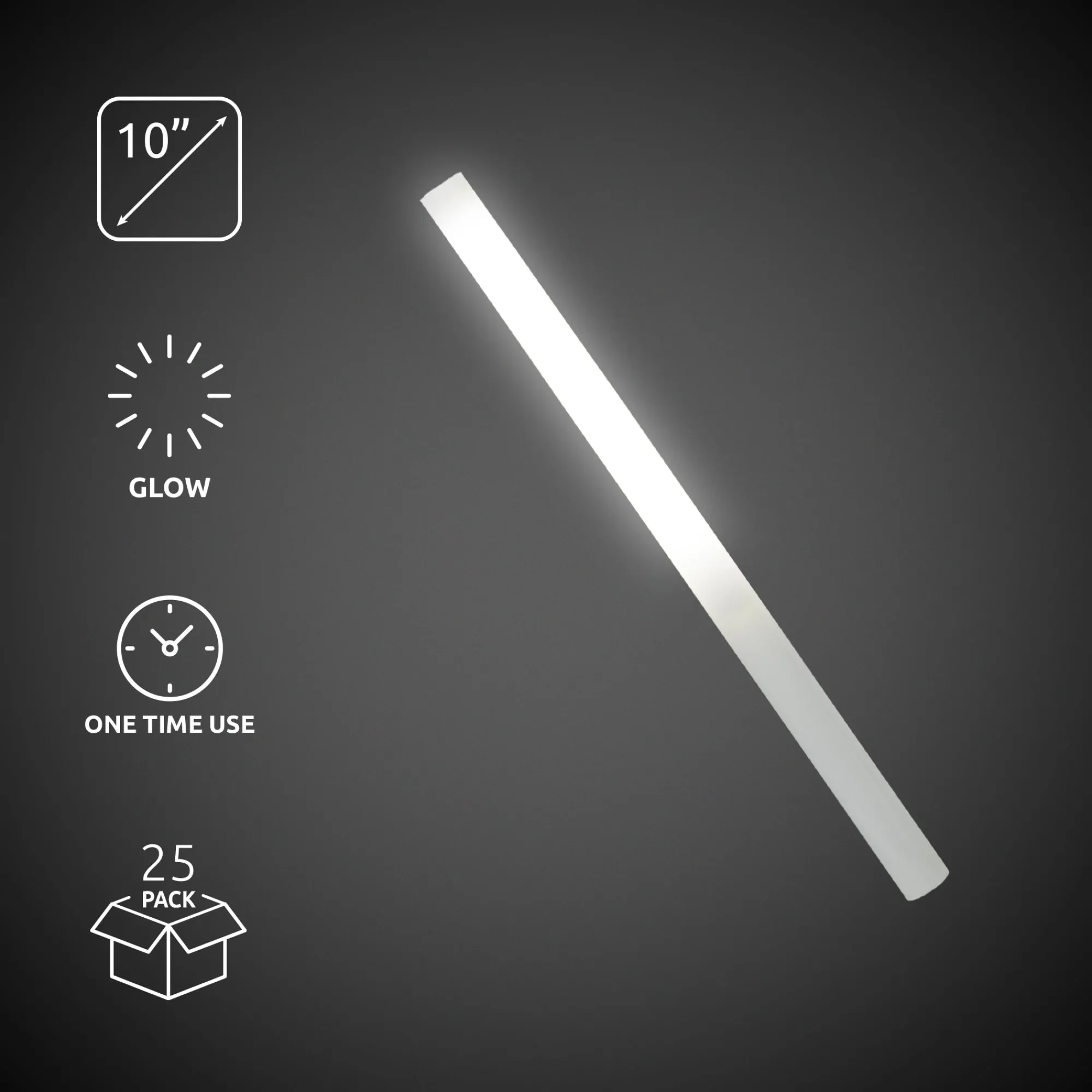 Clearance Windy City Novelties 10" Glow Sticks White