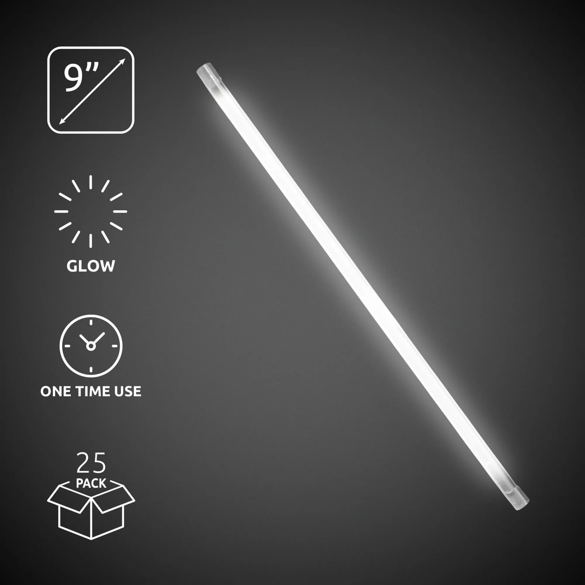 Sale Windy City Novelties 9" Glow Straws White