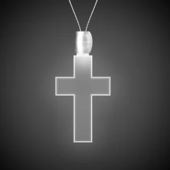 Clearance Windy City Novelties White LED Cross Pendant Necklace