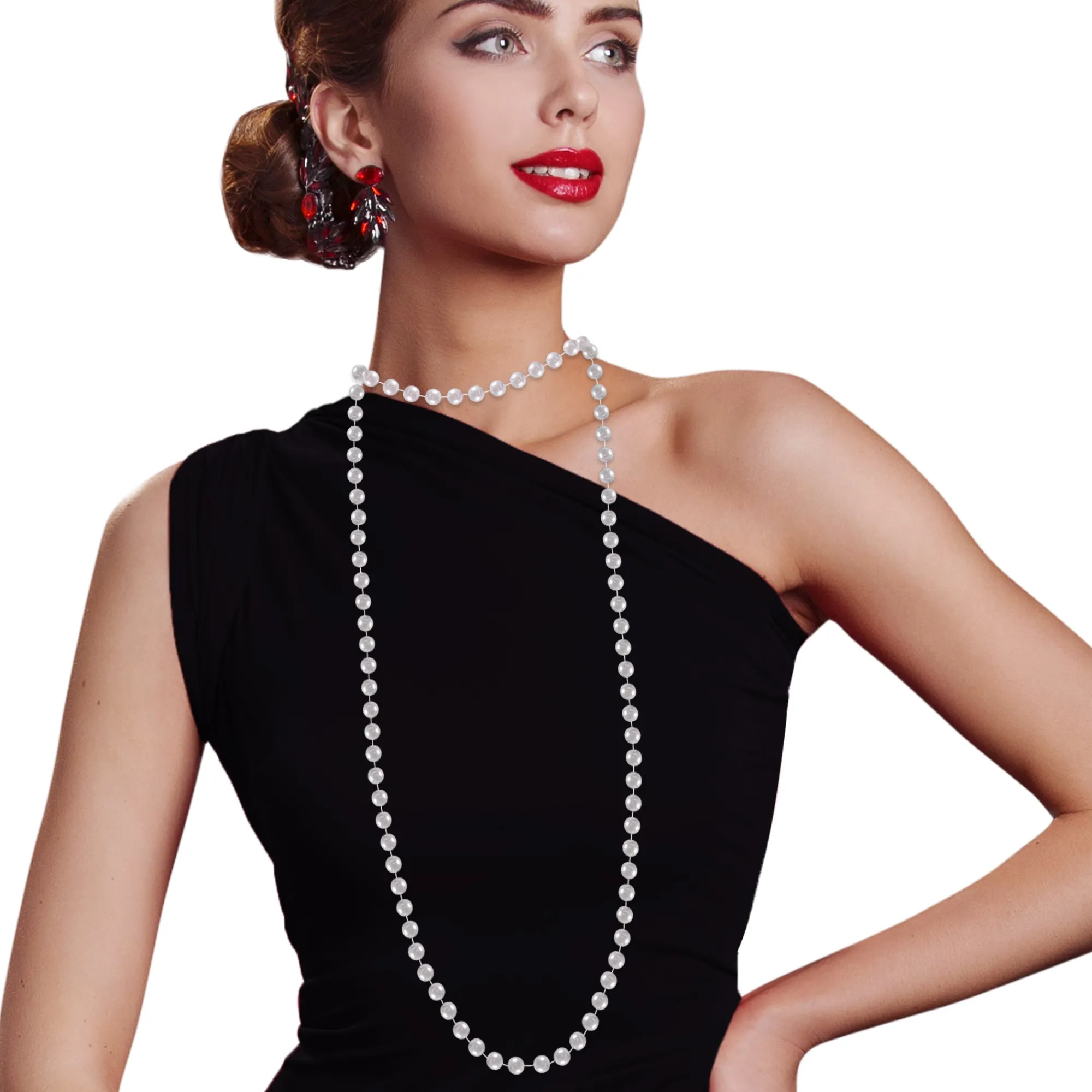 Online Windy City Novelties White 60" Pearl Bead Necklace