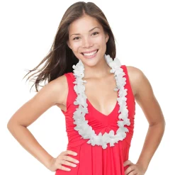 Hot Windy City Novelties White Silk 42" Flower Leis