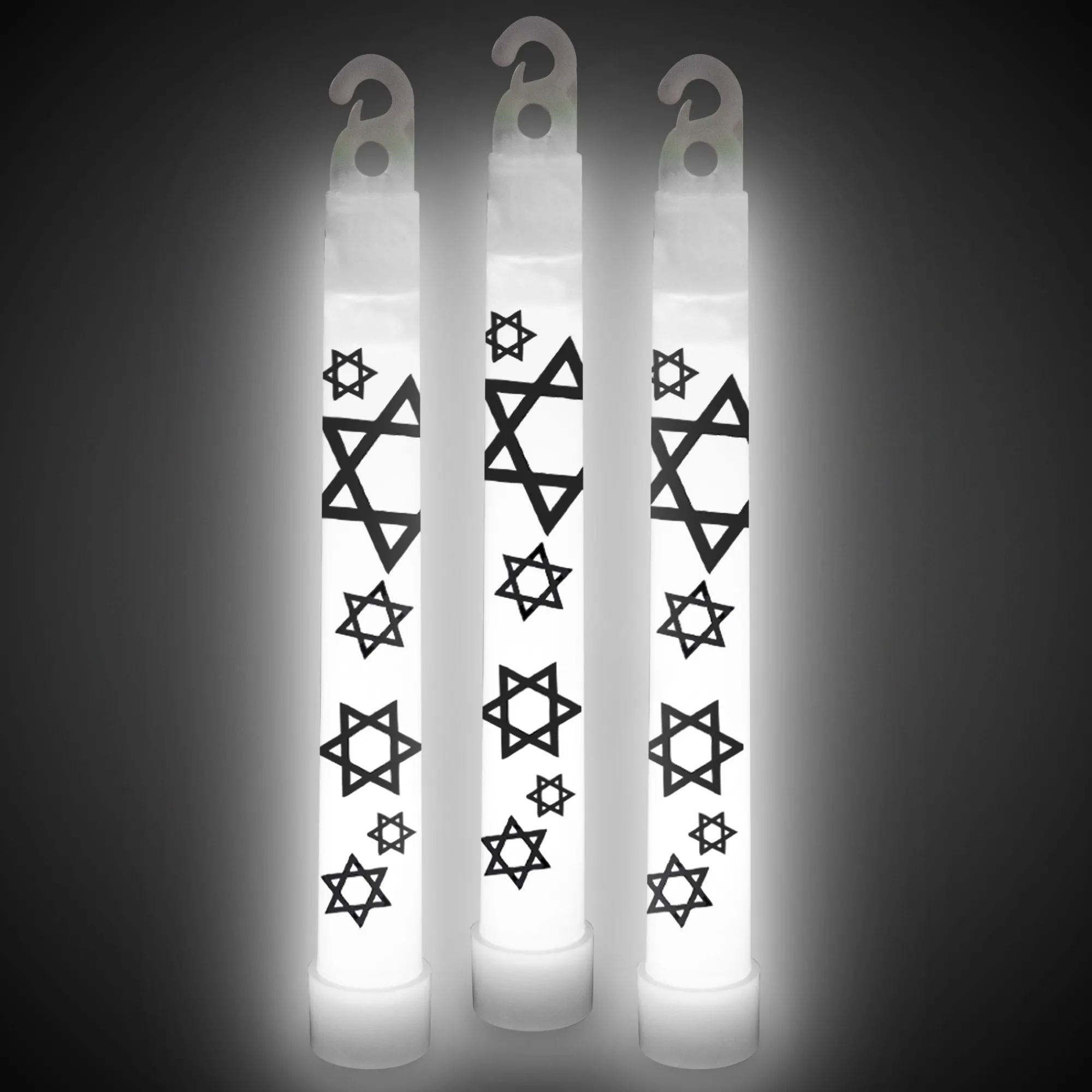 Hot Windy City Novelties Star Of David 6" Glow Sticks White