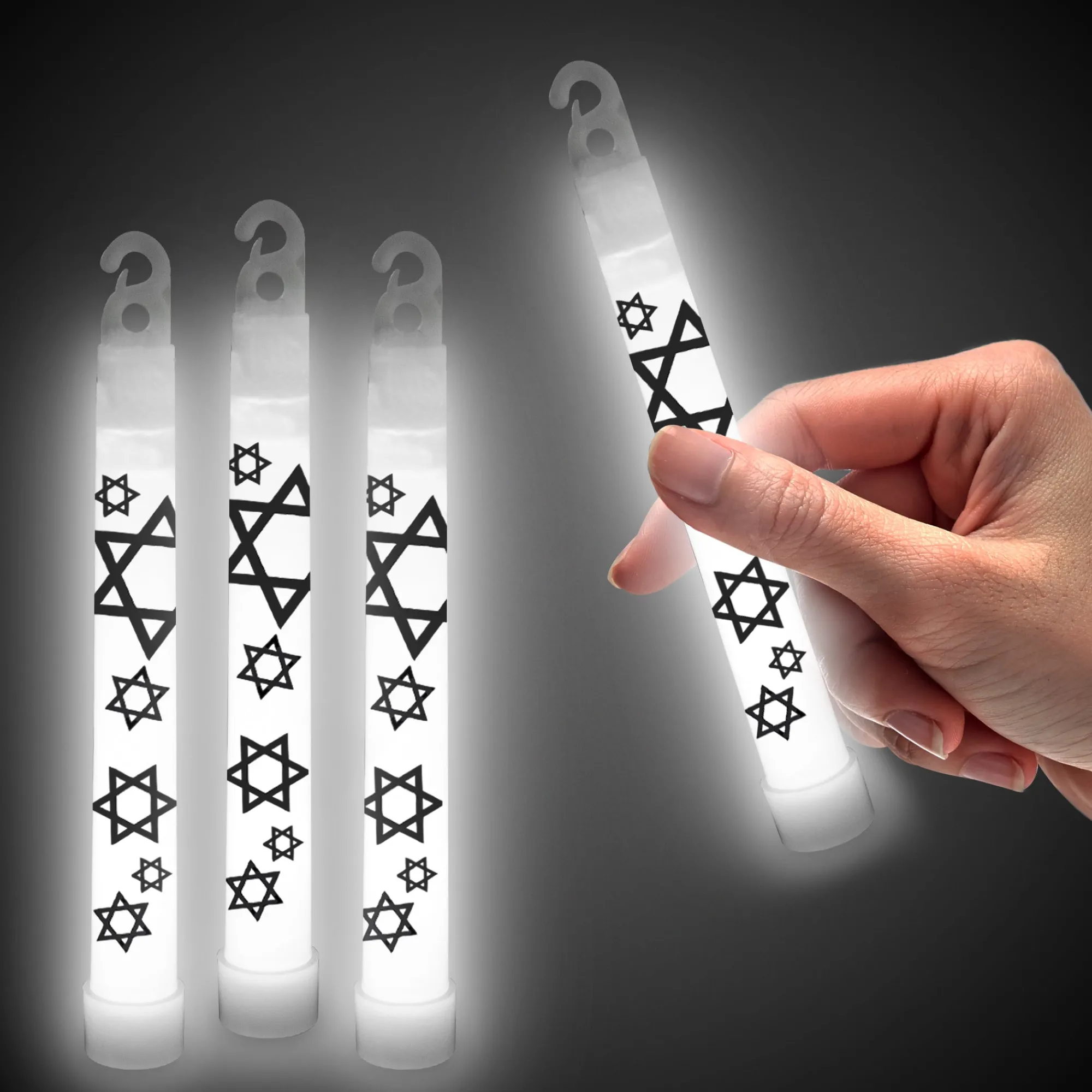 Hot Windy City Novelties Star Of David 6" Glow Sticks White