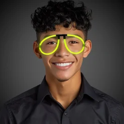 New Windy City Novelties Glow-in-the-Dark Eyeglasses Yellow