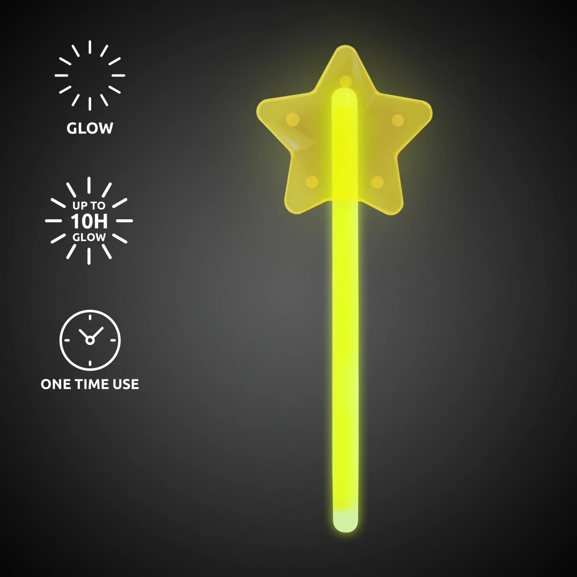 Outlet Windy City Novelties Yellow Glow Stick Star Wand