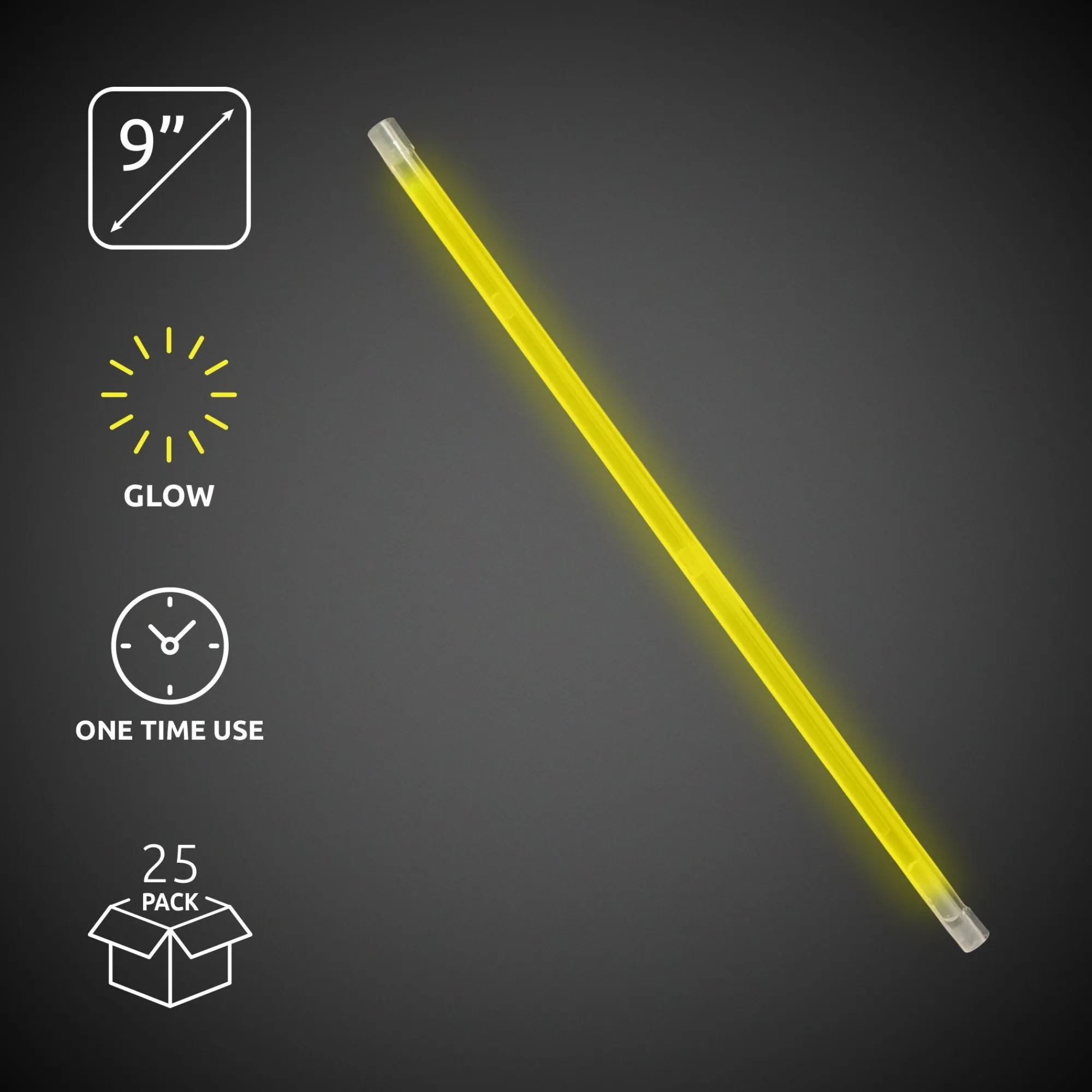Best Windy City Novelties 9" Glow Straws Yellow