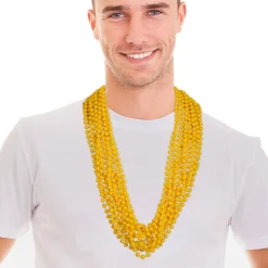 New Windy City Novelties Yellow 33" 7mm Bead Necklaces